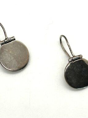 Sterling Silver Pierce Earrings Round Dangles Drops Blanks For Personalization